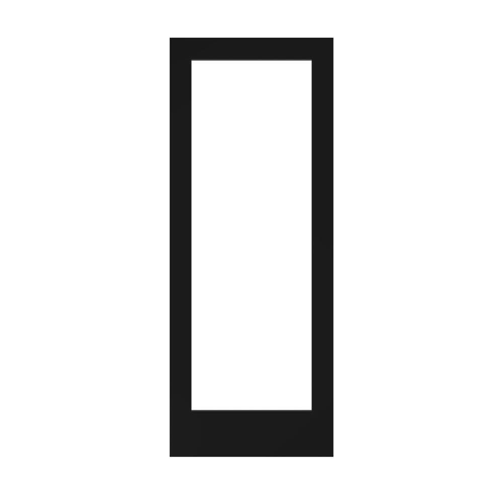 30'' x 80'' Black Solid Wood Clear Glass Interior Door Slab