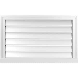 32" x 20" Vertical Surface Mount PVC Gable Vent: Functional with Brickmould Sill Frame