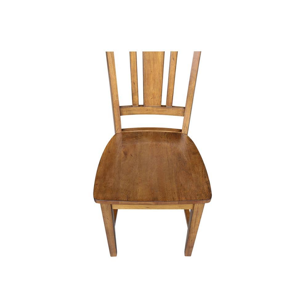 Pecan High Back Solid Wood Dining Chair