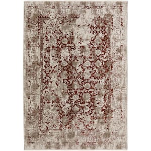 Nelson Red 3 ft. 3 in. x 5 ft. 3 in. Vintage Area Rug