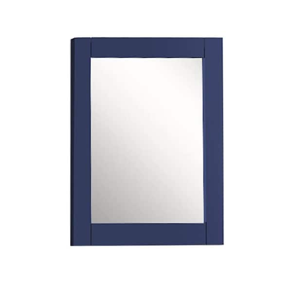 24 in. W x 30 in. H Framed Rectangular Bathroom Vanity Mirror in Blue