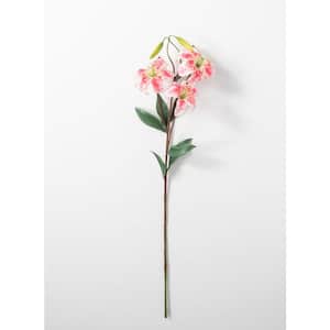 39.5 in. Artificial Pink Real Garden Lilium Stem