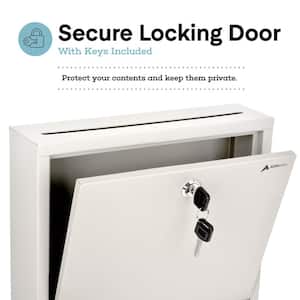 White Wall-Mount High Security Reinforced Key Locking Drop Box Mailbox (2-Pack)