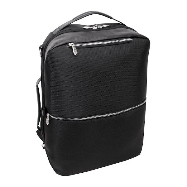 McKlein East Side 17 Nylon 2-in-1 Laptop Tablet Convertible Travel Backpack Cross-body - Black