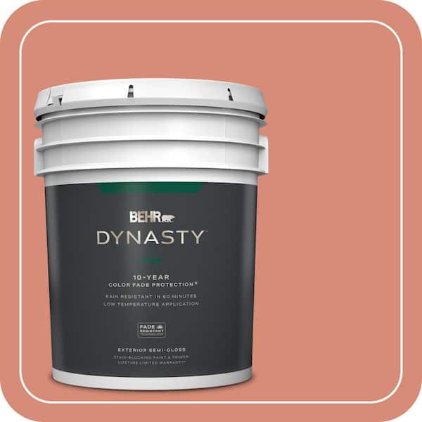 BEHR DYNASTY 5 gal. #MQ4-32 Vintage Coral Semi-Gloss Enamel Exterior Stain-Blocking Paint & Primer