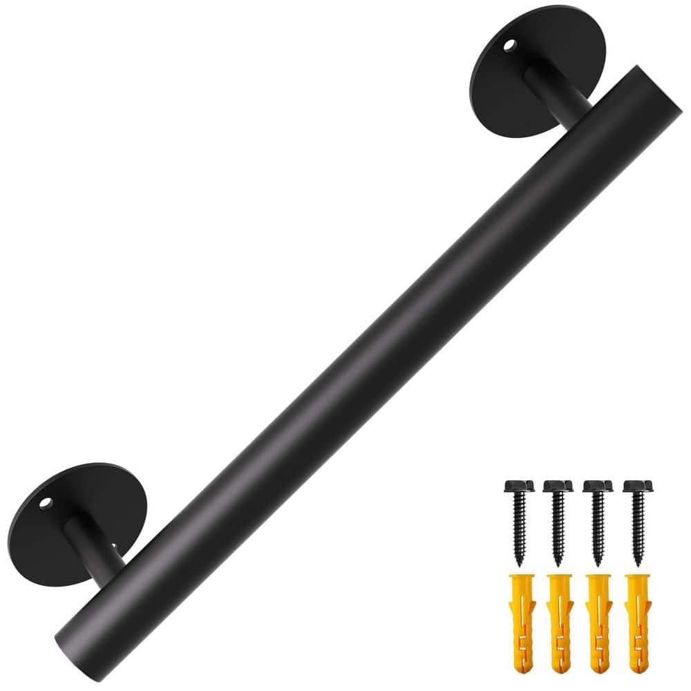 20 in. Steel Handrail for Cable Railing System, Heavy-Duty Metal Stair ...