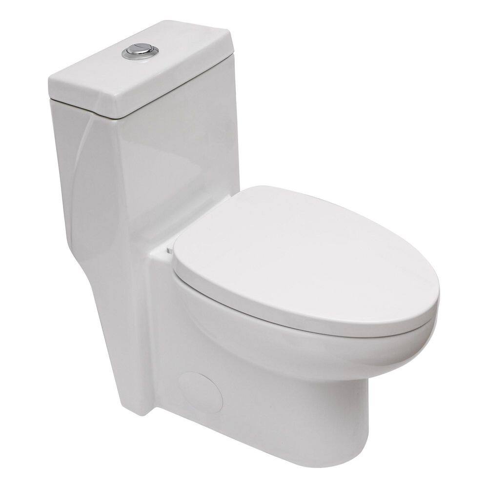 1-Piece 1.1/1.60 GPF Dual Flush Elongated Round Toilet in Glossy White, Seat Included price history on PriceWatchPro