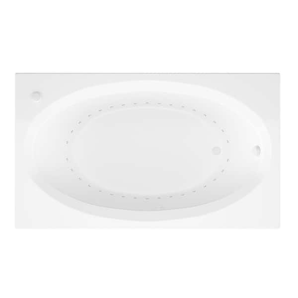 Imperial Series 71 in. x 42 in. Rectangular Air Bathtub with Left Side Drain and Aromatherapy in Glossy Smooth White