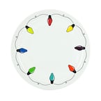 9" White Ceramic Lights Luncheon Plate