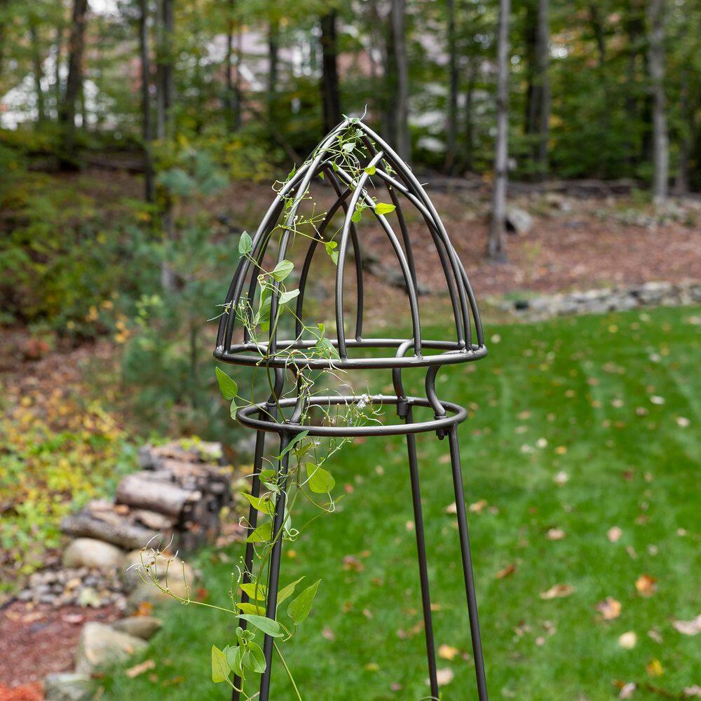 Graphite Wrought Iron Weather Resistant Outdoor Garden Trellis