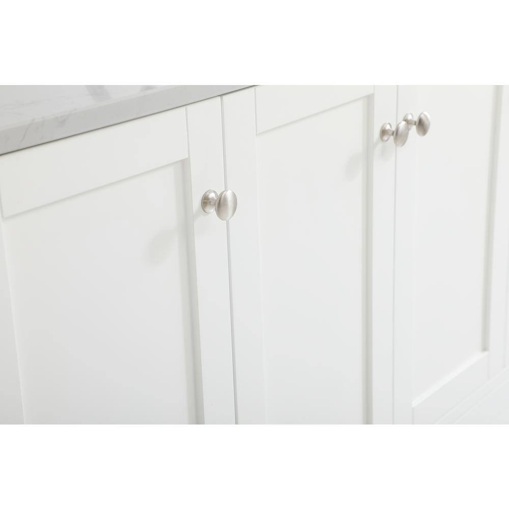 White 48" Single Quartz Top Bathroom Vanity with Drawers