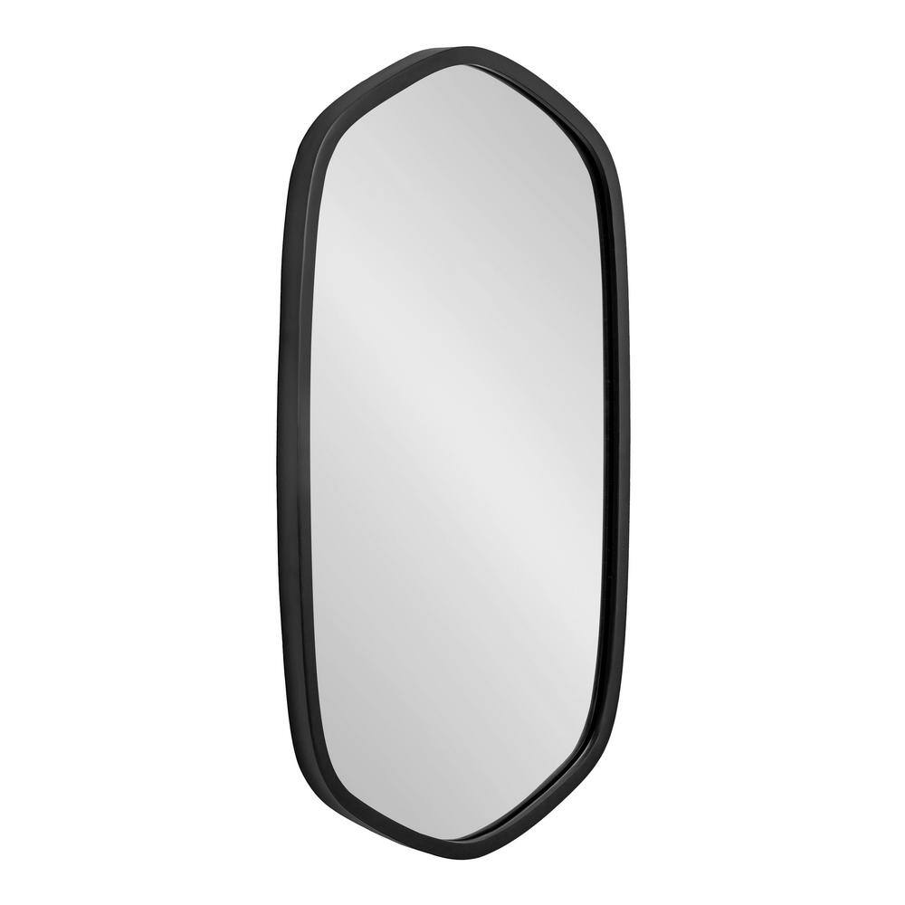McLean Black Metal Framed Oblong Hexagon Wall Mirror 20x36