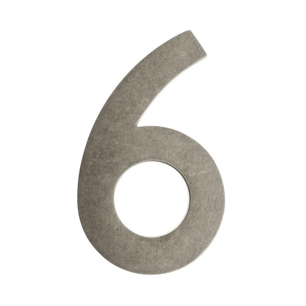 Architectural Mailboxes 5 in. Antique Pewter Floating House Number 6