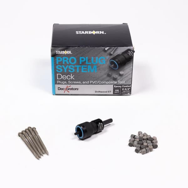 Vista #10 x 2-3/4 in. Star Trim Head Pro Plug System Composite Deck Hardware Pack 100LF Driftwood (150-pieces)