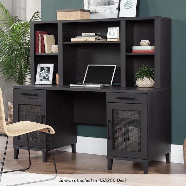 SAUDER Tiffin Line 60 in. Raven Oak Desk Hutch with Adjustable