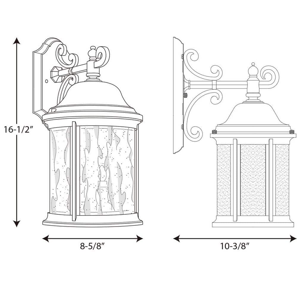Antique Bronze 16.5" 3-Light Outdoor Wall Lantern