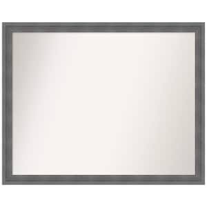 Dixie Grey Rustic 30.25 in. W x 24.25 in. H Non-Beveled Wood Bathroom Wall Mirror in Blue, Gray