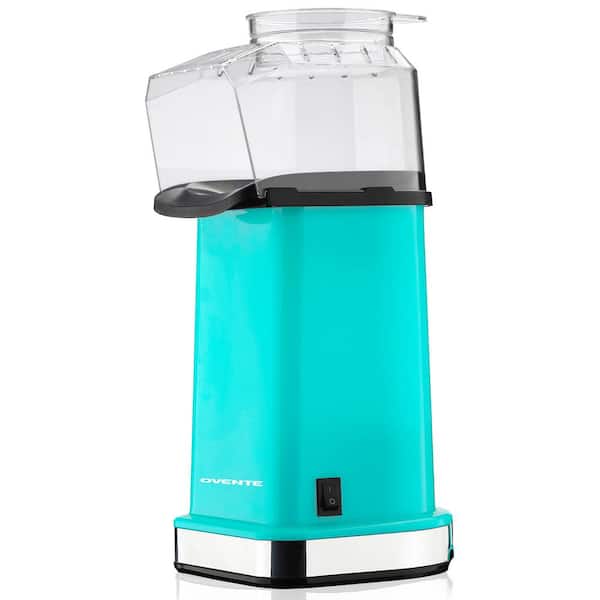 OVENTE 1400 W 128 oz. Turquoise Hot Air Popcorn Machine with Stand