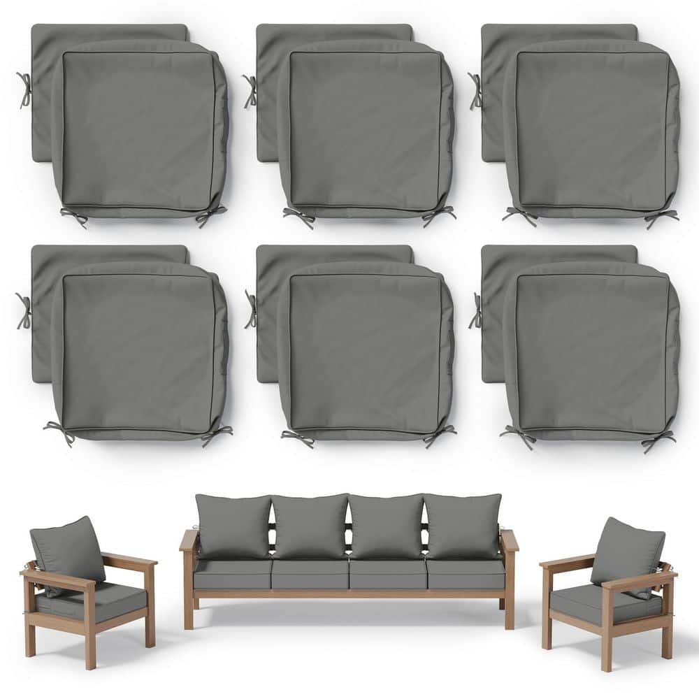 24 in. x 24 in. Slipcover Replacement Outdoor Waterproof Seat&Back Cover Set for Chair and Sofa Light Grey (6-Pack) price history on PriceWatchPro