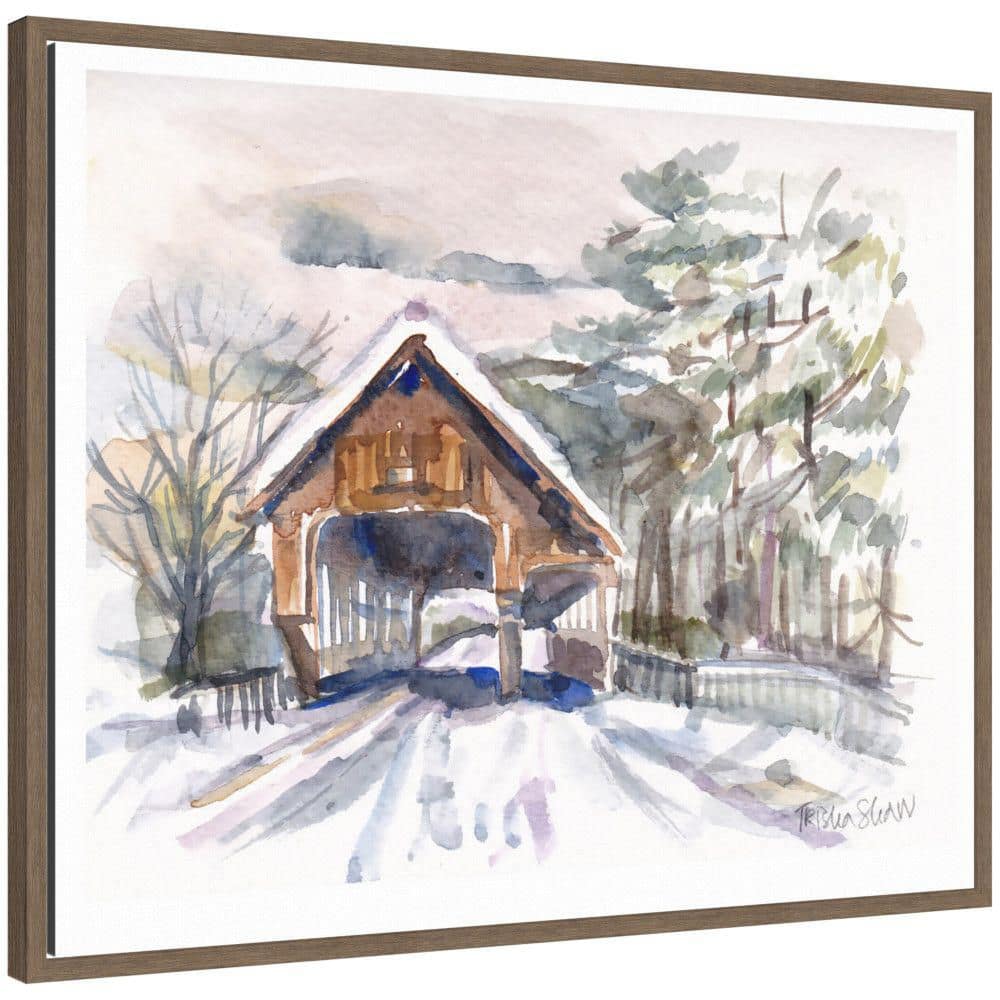 "Sylvie ""Vermont Snowy Bridge"" by Patricia Shaw Framed Holiday Art Print 28 in. x 23 in." price history on PriceWatchPro