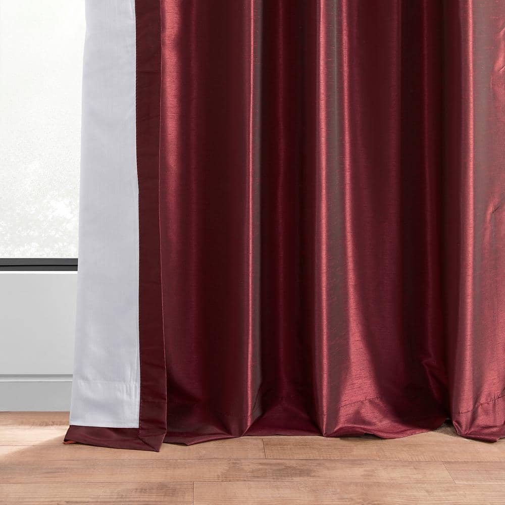 Ruby Faux Silk Pleated 120-Inch Window Curtain Panel
