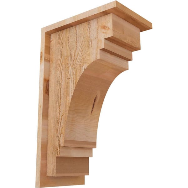 Ekena Millwork 8 in. x 12 in. x 20 in. Western Red Cedar Pescadero Rough Sawn Corbel with Backplate