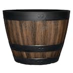 15 in. Dia x 10.2 in. H Kentucky Walnut Resin Wine Barrel