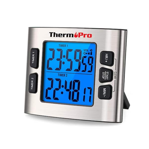 ThermoPro TM02 Dual Countdown Stop Watches Kitchen School Timer Clock Alarm TM-02 - The Depot