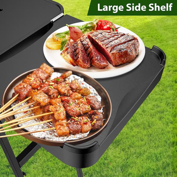 51 in. Outdoor Grill Cart, Pizza Oven Stand Table Wheel Dining