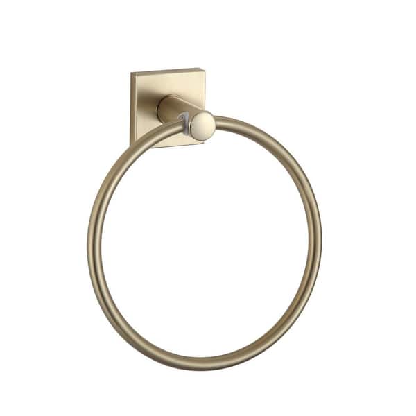 Avalon 6.11 in. Wall Mounted Hand Towel Holder-Satin Brass