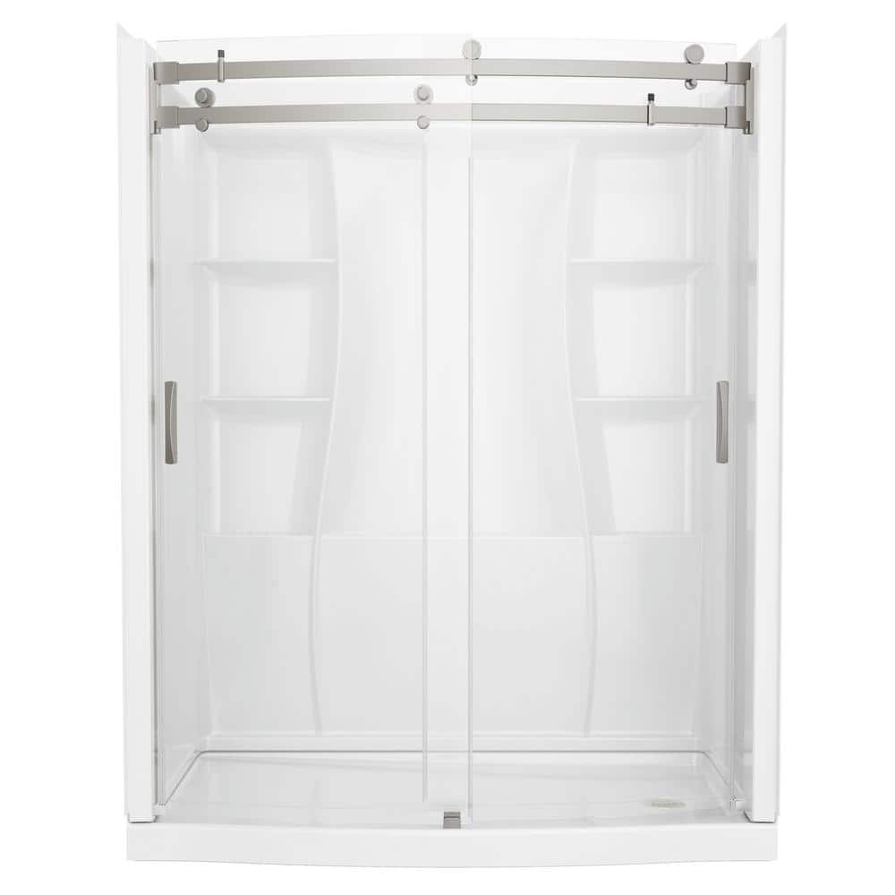 Classic 500 Curve 60 in. L x 32 in. W x 73.25 in. H Alcove Shower Stall/Kit -  Delta, BVS3-C51605-WH