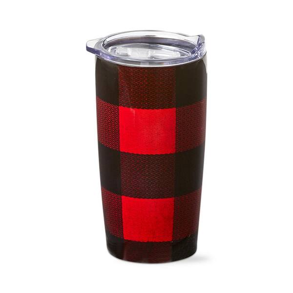 Tag Buffalo Check 18 oz. Red Stainless Steel Tumbler