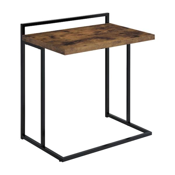 Coaster 23.5 in. Antique Nutmeg and Black Rectangular Wood Top Snack Table