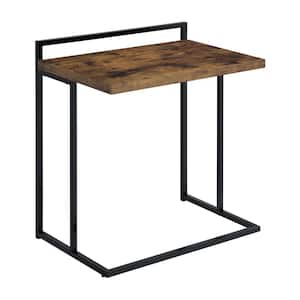 23.5 in. Antique Nutmeg and Black Rectangular Wood Top Snack Table