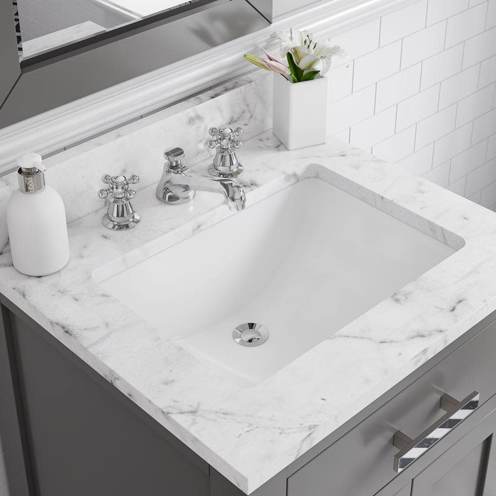 Madison 24" Cashmere Grey Marble Top Single Sink Vanity