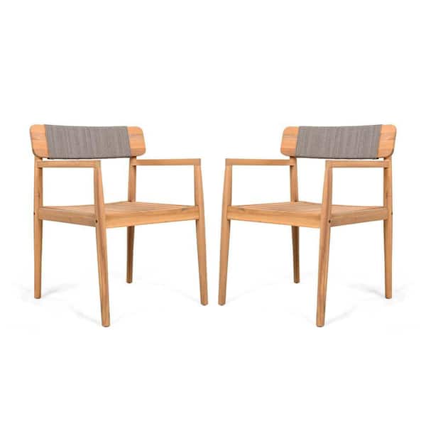Outdoor Dining Chair (Set of 2), Outdoor Acacia Wood Dining Chair