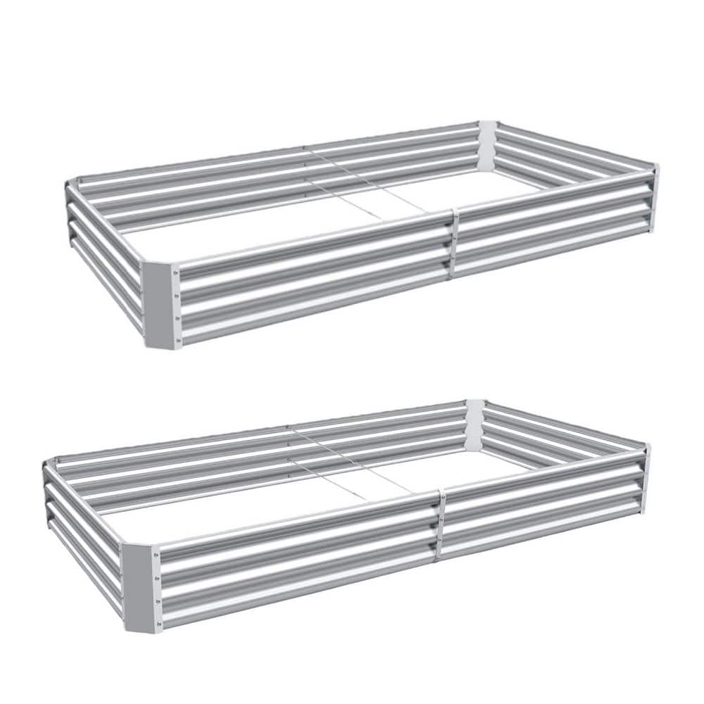 2-Piece Silver Metal Raised Planter Boxes for Vegetables Fruits Flowers (72 in. L x 36 in. W x 12 in. H) price history on PriceWatchPro