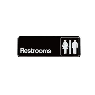 3 in. x 9 in. Plastic Restroom Sign