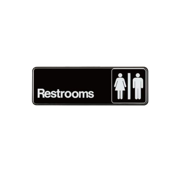 3 in. x 9 in. Plastic Restroom Sign