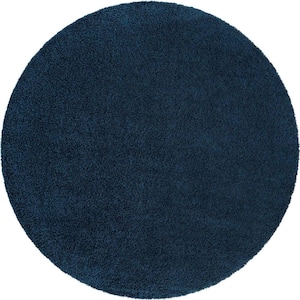 Solid Shag Sapphire Blue/Navy Blue 8' 2 x 8' 2 Area Rug