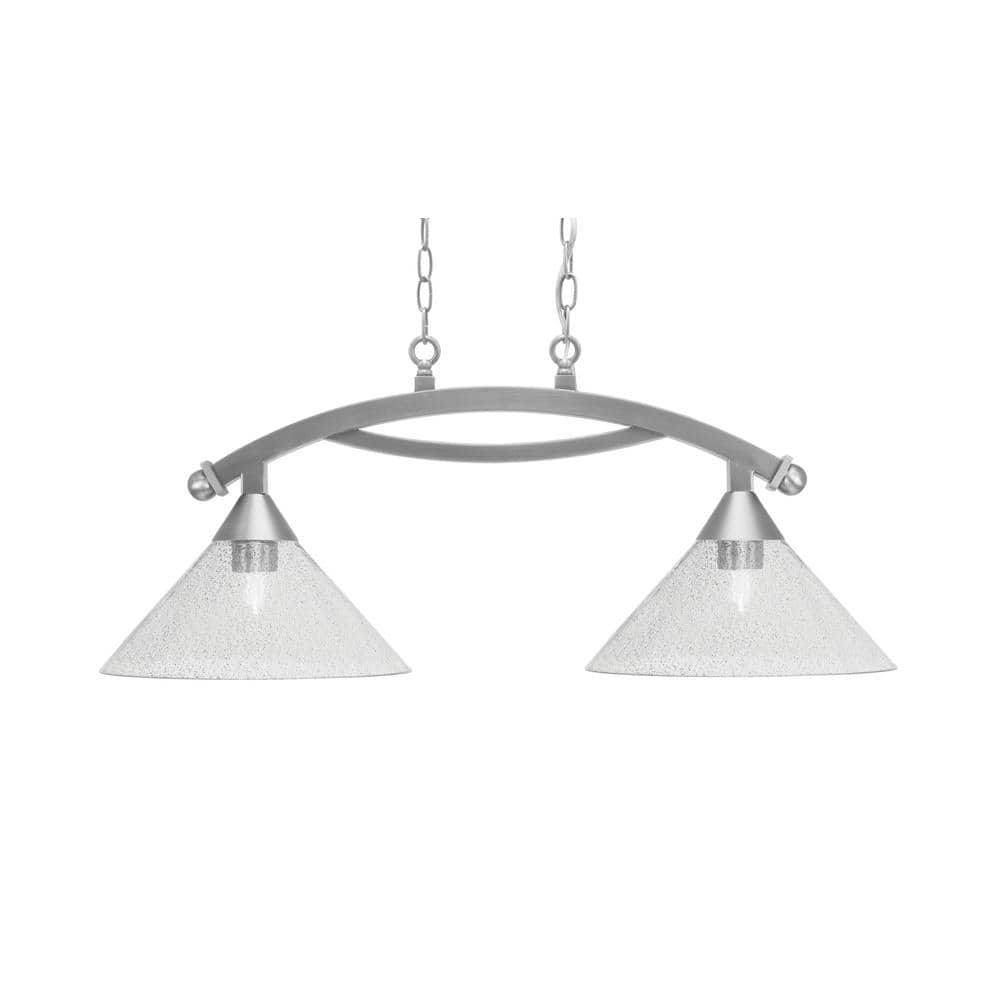 Bridgewater 2 Light Brushed Nickel Linear Chandelier, Any room with 12 in. 