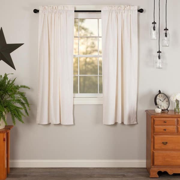 Simple Life Flax 36 in W x 63 in L Light Filtering Rod Pocket Window Panel Antique White Pair