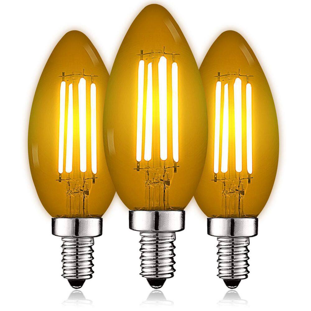 yellow chandelier bulbs