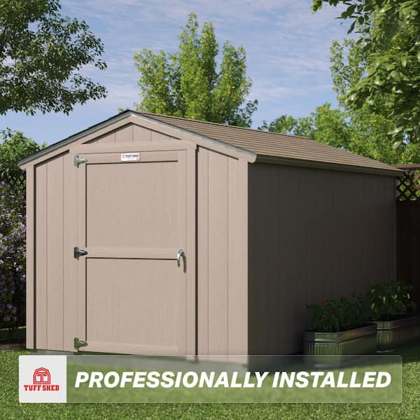 Professionally Installed Tahoe Sierra 8 ft. x 12 ft. Primed Wood Storage Shed with 6 ft. High Sidewall (96 sq. ft.)