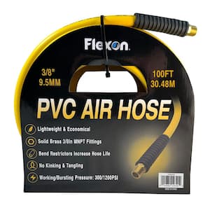 3/8 in. x 100 ft. PVC Air Hose with Solid MNPT Fittings