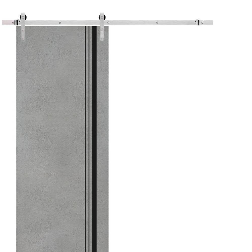Assembly Required 30 in. x 84 in. 1-Panel Concrete Solid Wood with Honeycomb Sliding Barn Door with Hardware Kit price history on PriceWatchPro