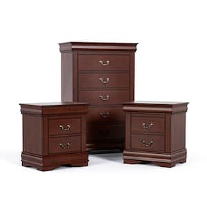Burkhart Cherry 2 Drawer 21.63 in. W Set of 2 Nightstand and Chest