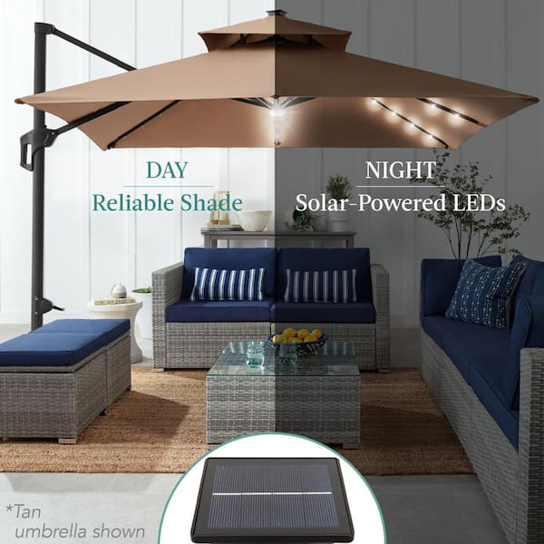 Best Choice Products 10 ft. Solar LED 2-Tier Square