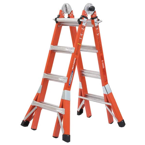 Werner 18 ft. Reach Height Multi-Purpose Fiberglass PRO Ladder with 300 lbs. Load Capacity Type IA