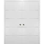 Sartodoors 60 In. X 96 In. 1 Panel White Finished Pine Wood Sliding ...